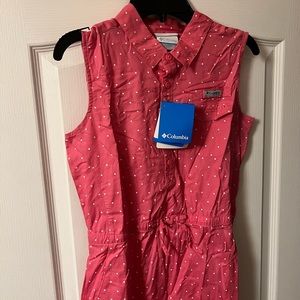 Girl’s pink and white dress